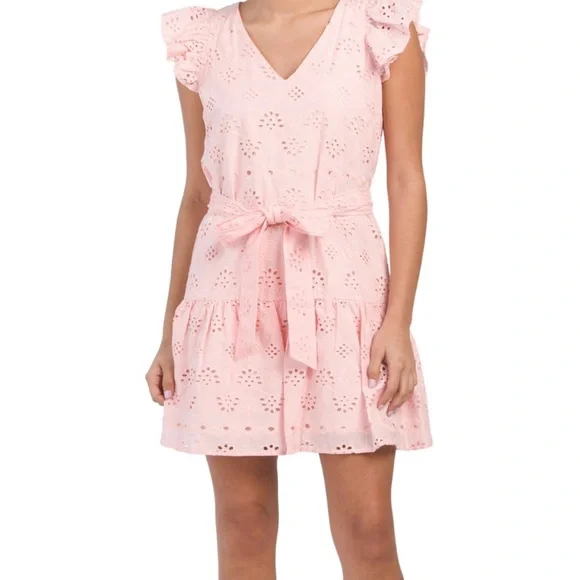 sam edelman pink dress Sam Edelman Womens Sequined Velvet Trim Cocktail And Party Dress, Pink
